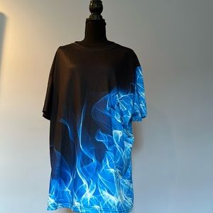 Graphic flame vintage fashion designer men’s 3D T shirt in size 3xl.